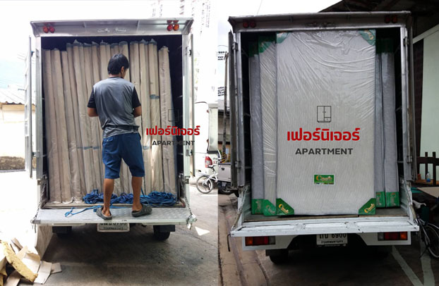 จัดส่งที่นอนและเตียงจำนวนมาก