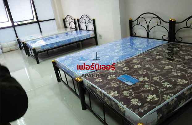 จัดส่ง เตียงเหล็ก ตู้เสื้อผ้า 80 cm ที่นอน 3.5 ฟุต