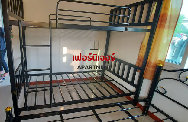 จัดส่งเตียง 2 ชั้น เพาเวอร์ เตียงเหล็ก 3.5 ฟุต